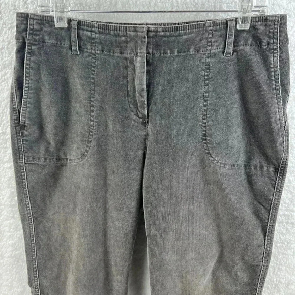 J Jill Pants Womens Size12 Corduroy Straight Leg Gray Corduroy Academia Preppy - Picture 6 of 16